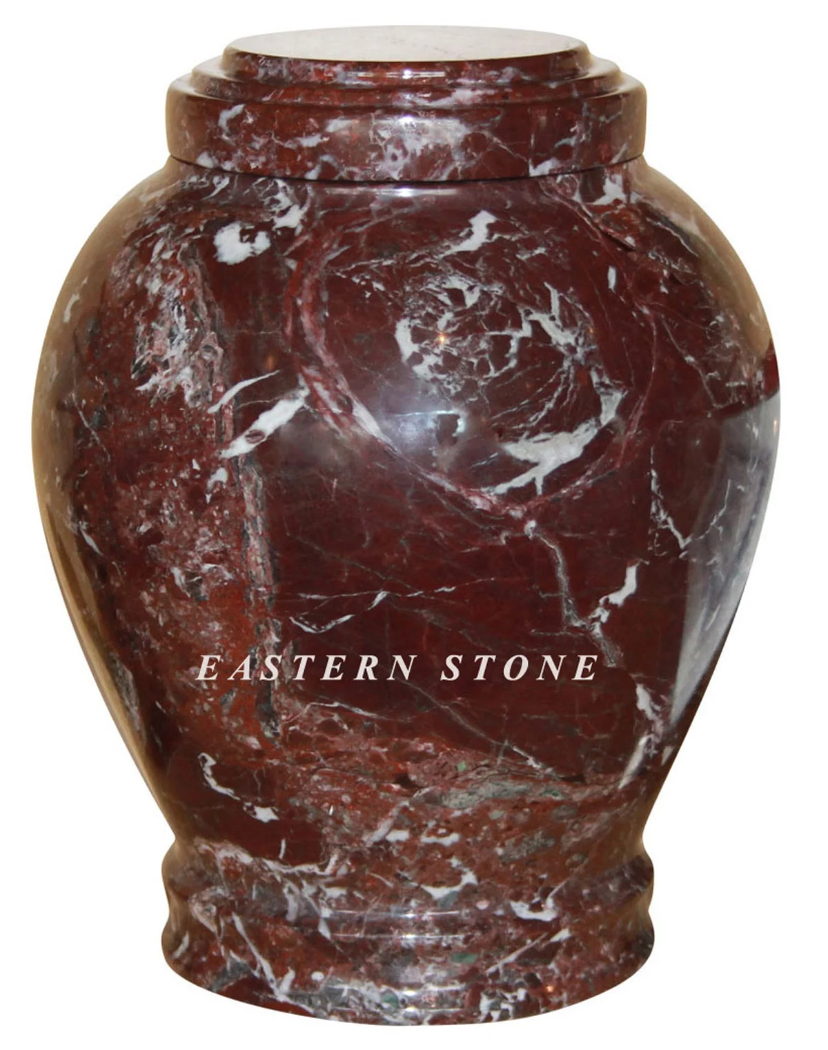 CREMATION URNS, PET URNS, KEEPSAKE URNS RED ZEBRA MARBLE STONE