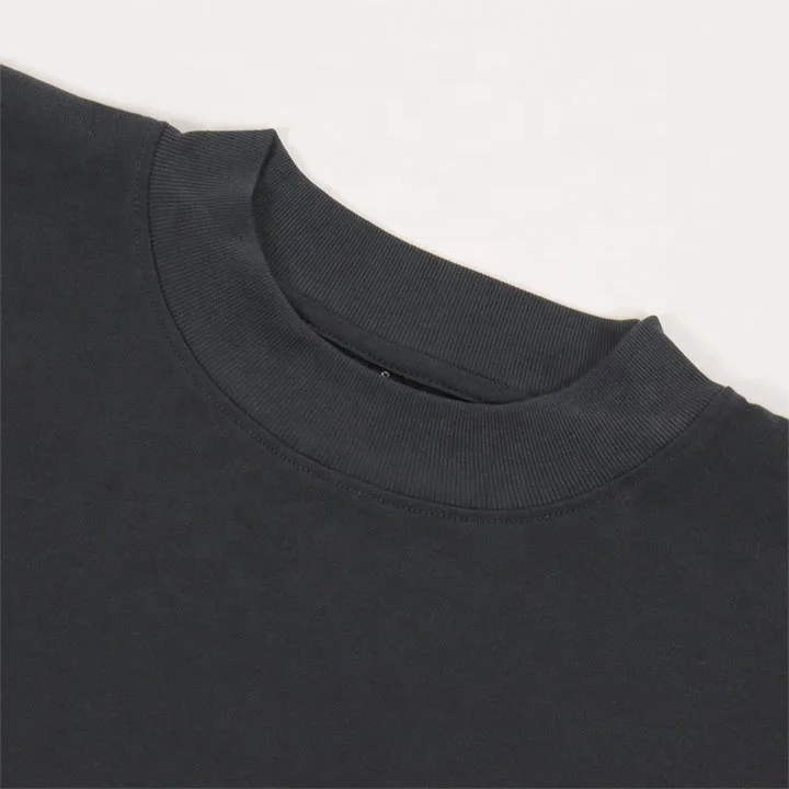 Custom Vintage Boxy Fit Men Drop Shoulder Cropped T Shirt Oversized Men Streetwear T Shirt No Seam 300 GSM Short Sleeve T Shirt