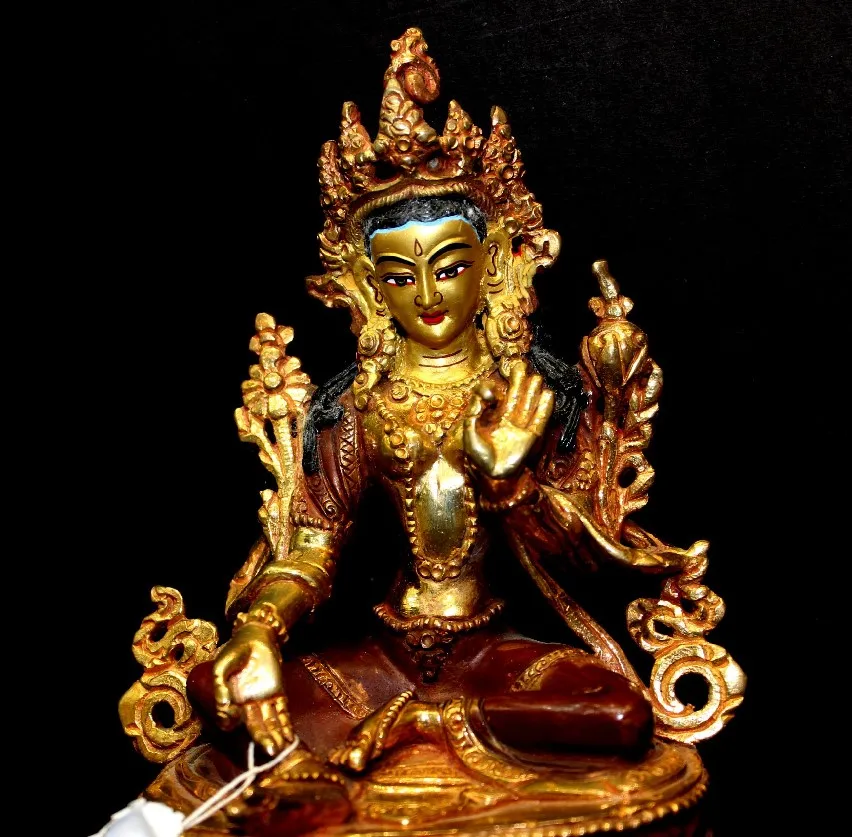 Indoor Decorative  Brass Statue Bronze Nepal Handicraft Tara Figurine Top Quality Brass Religious Metal Art for Sale