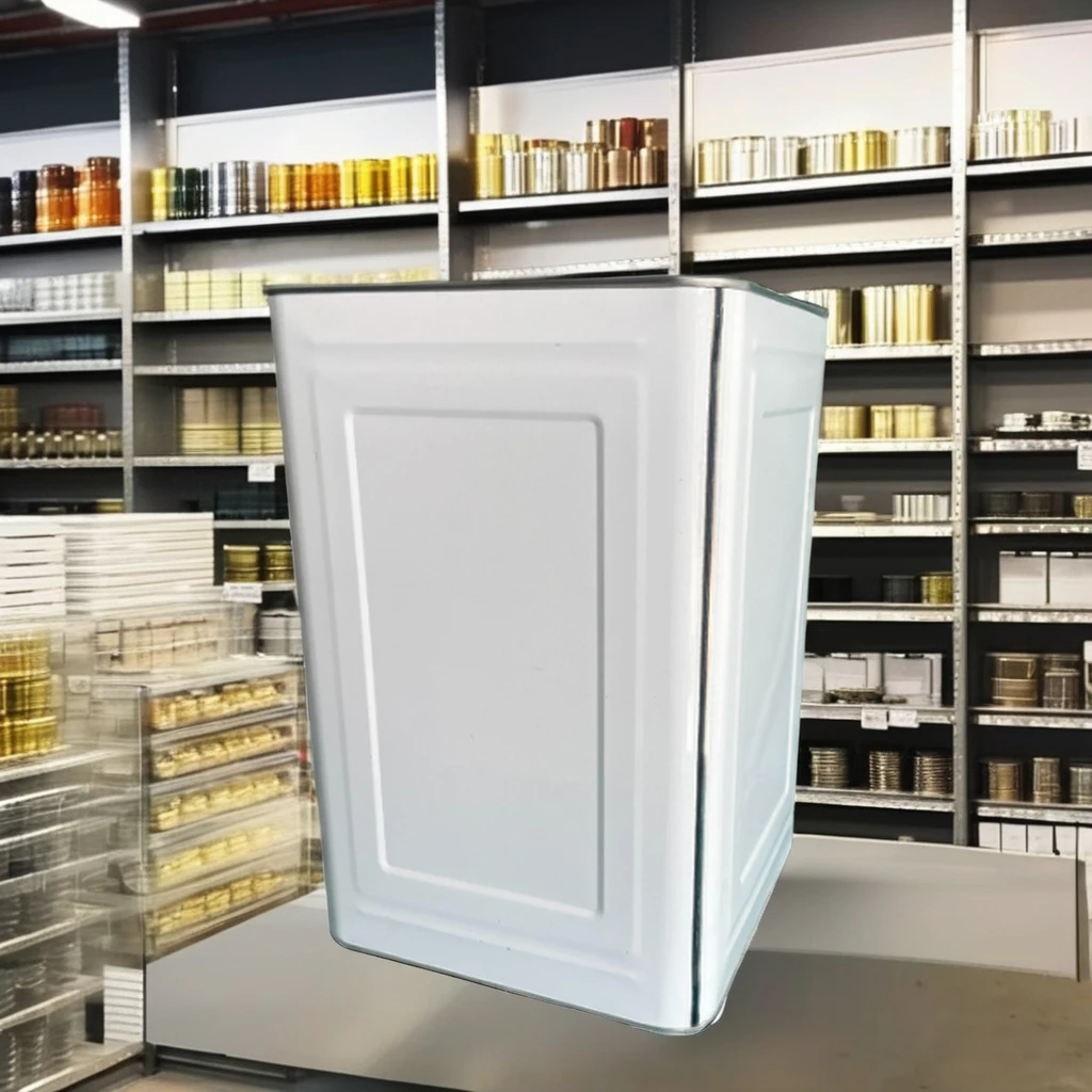 Custom Square-shaped Metal Tin Can 20L Capacity Chemical Tinplate Canister for Engine Oil Packaged in Machine Container