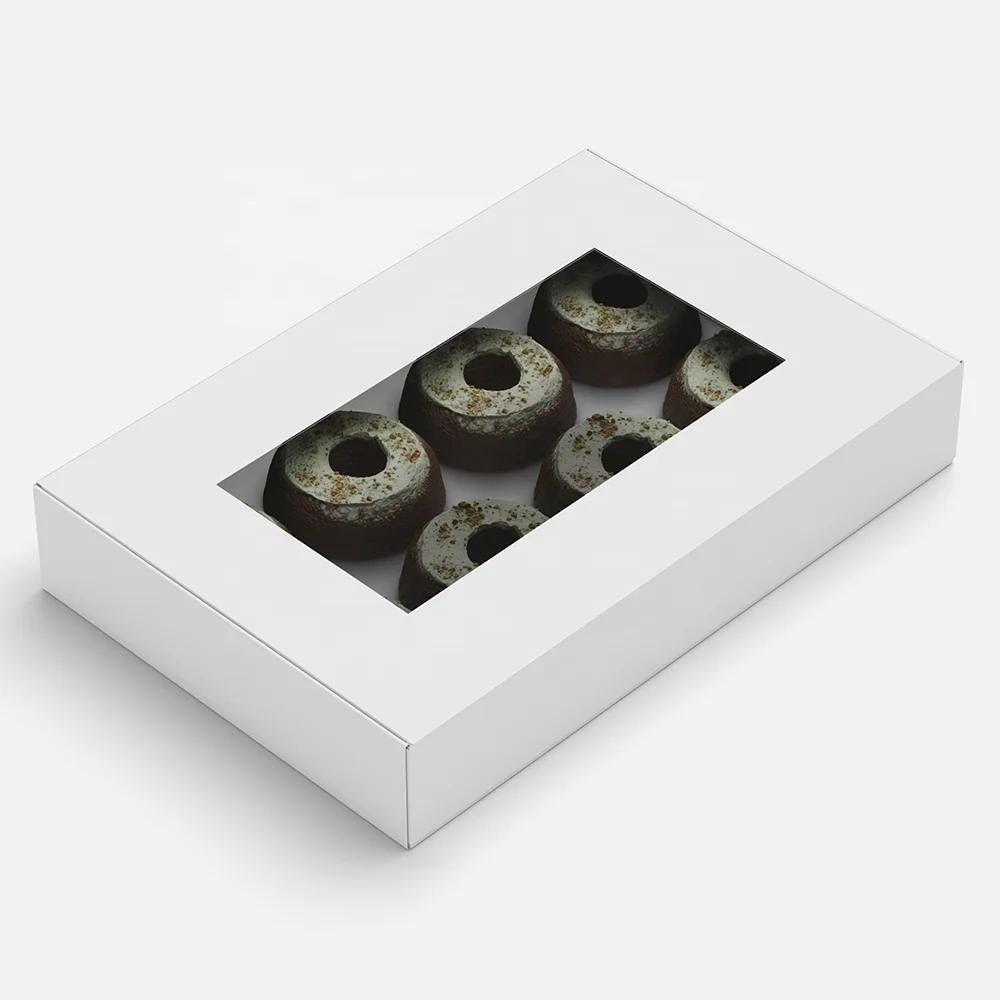 Custom High Quality Paper Box with Window for Cakes Combining Secure Packaging with an Eye-Catching Display