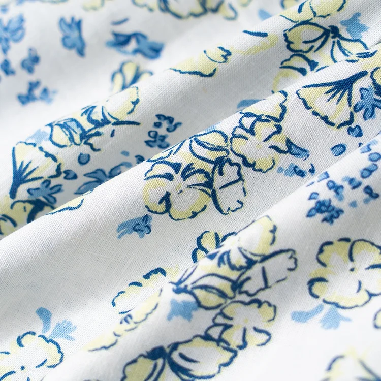 Нет минимального заказа французская льняная ткань 55 лен 45 вискоза тканая для одежды с принтом на заказ