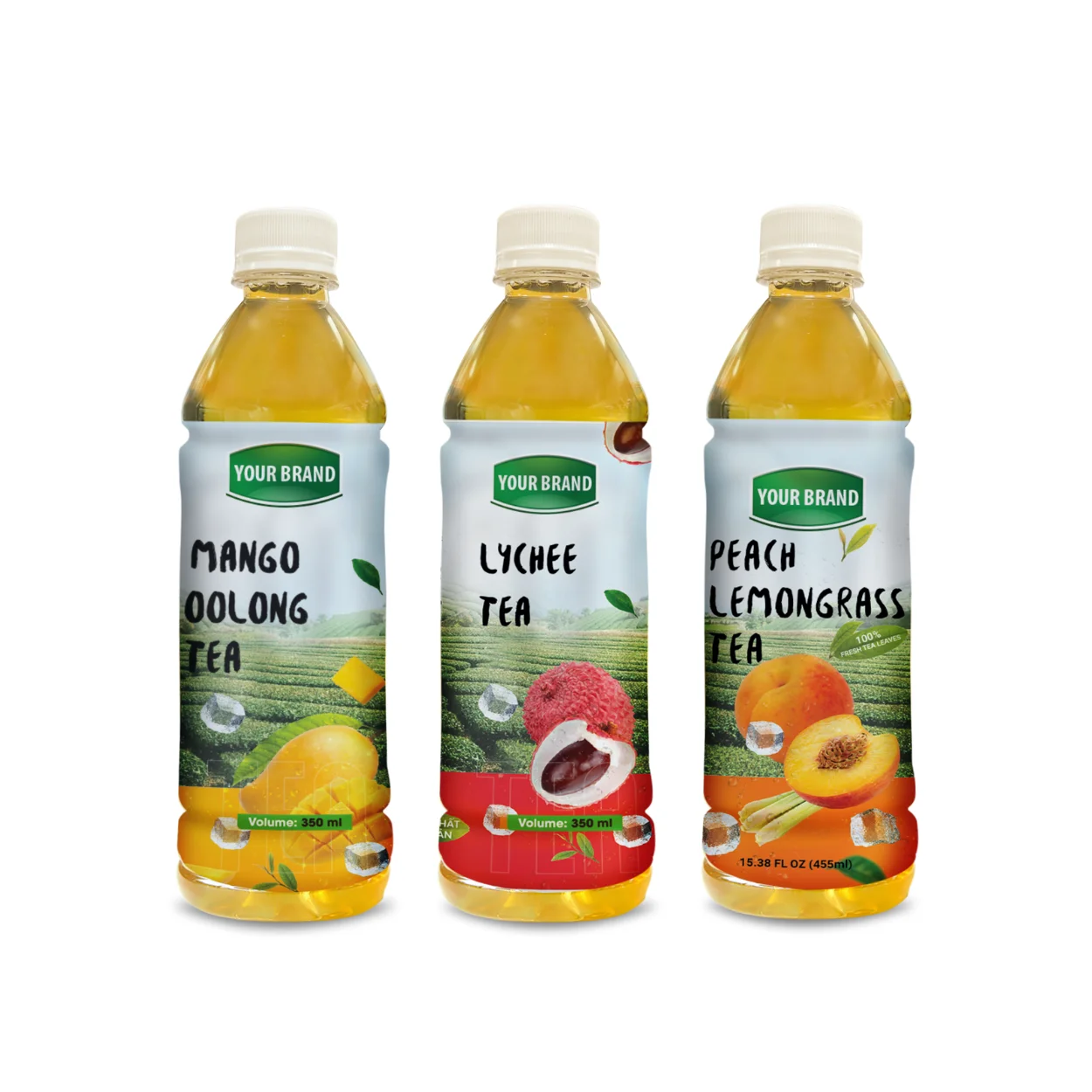 Wholesale Price Custom Label Tea Drink Refreshing Blended Tea 330ml Plastic Bottle Soft Drinks Wholesale Cantaloupe Tea