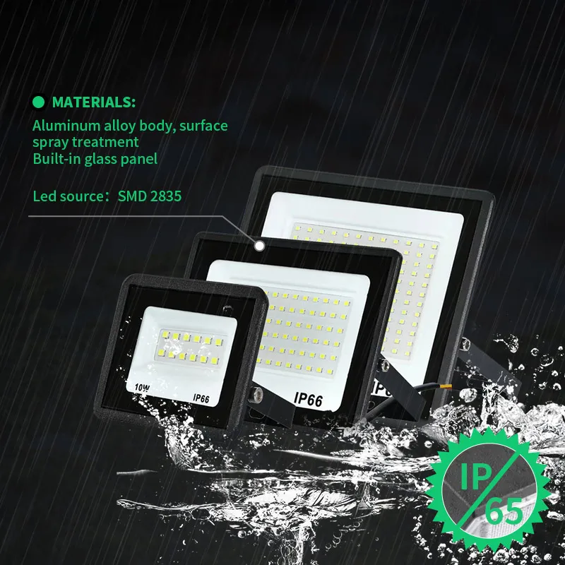 High Brightness LED Flood Light Waterproof IP66 10W 20W 30W 40W 50W 100W 200W 300W LED Reflector Lights Garden Light