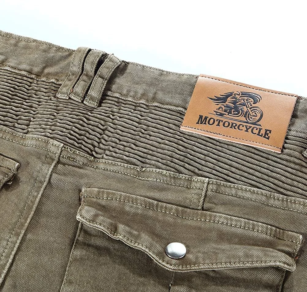 OEM Custom Motorcycle Riding Denim Jeans with CE Certified Knee Hip Armor Protector Motorbike Denim Jeans Pants with Protectors