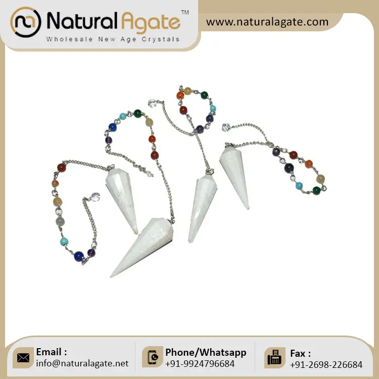 Wholesale Labradorite 12 Faceted Carved Crystal Pendulums Natural Stone Dowsing Tools with Chakra Healing Pattern Mascot Style