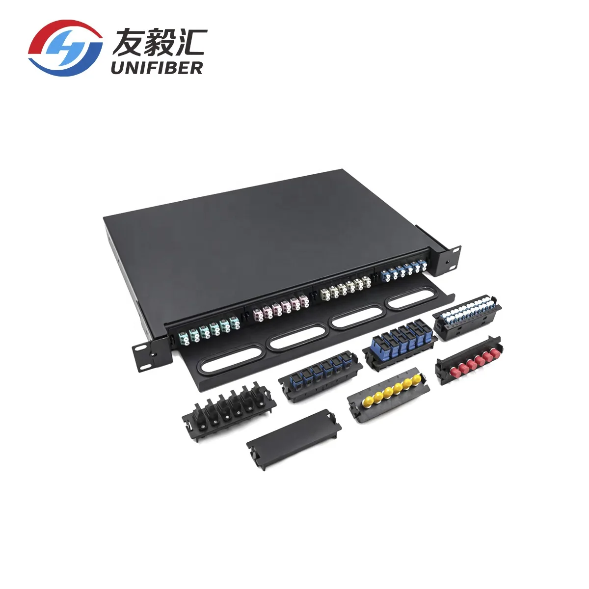  1U 96 порт MPO-LC раздвижные волоконно-оптический патч-панель