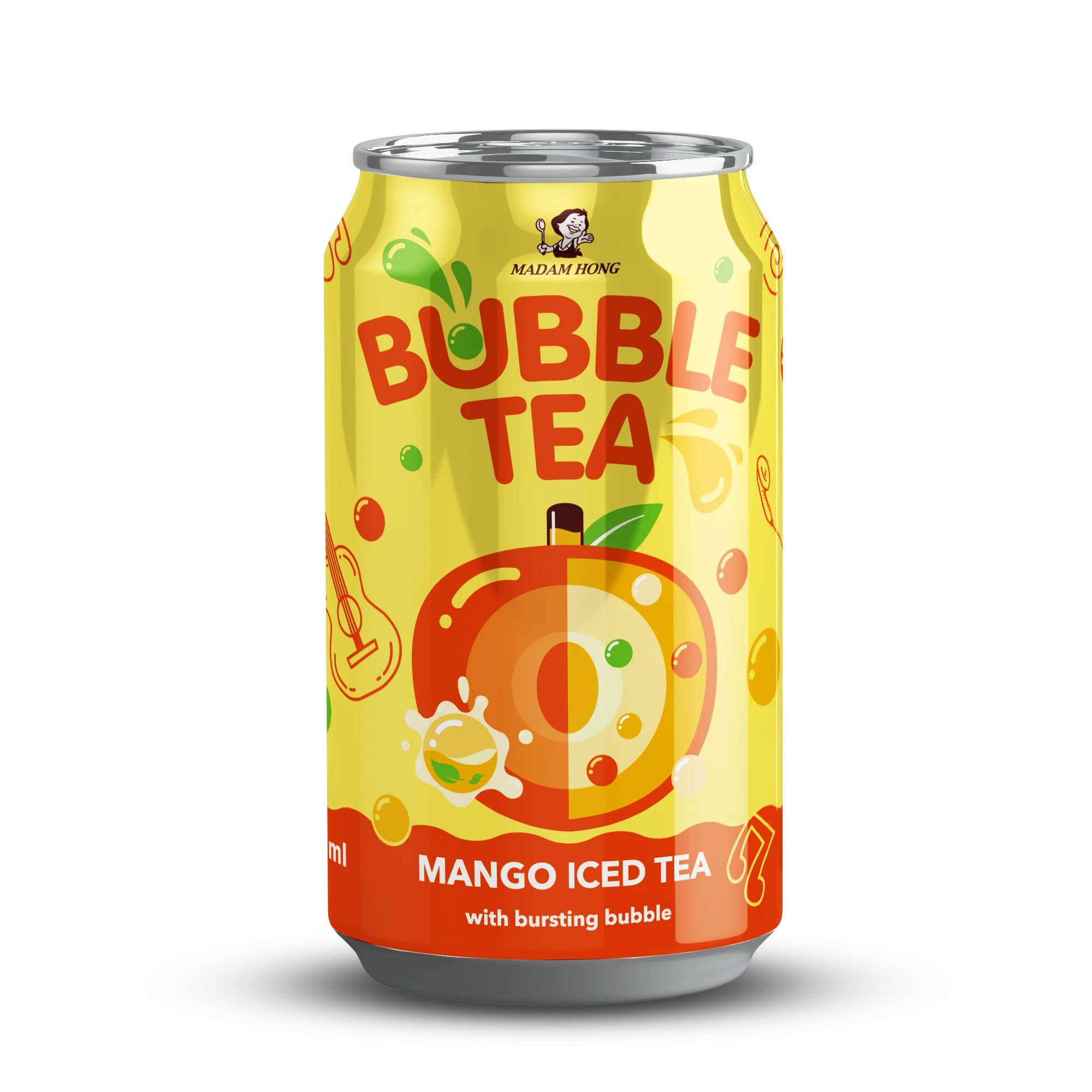 Top sell 320ml mango juice tea with popping boba inside