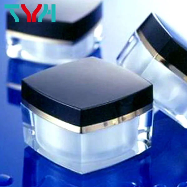 15ml 20ml 25ml 30ml 50ml 60ml PMMA Acrylic Luxury Square Arched Double Wall Plastic Cream Jar For Personal Care (FR Series)