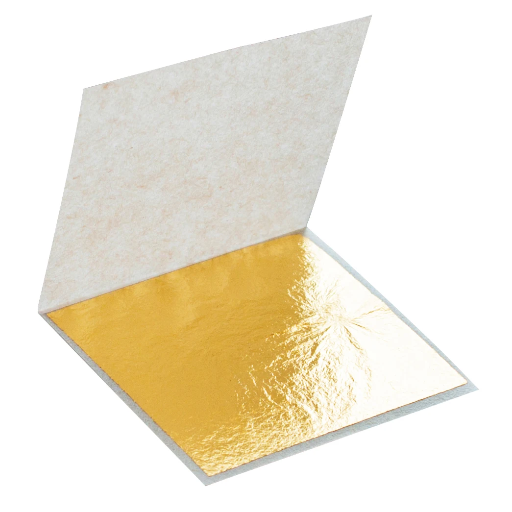 24K Edible Gold Leaf Sheets 4x4 cm Made of 99.99% Real Gold Pure Used in Beauty Routine and Makeup, Bakery and Pastry eg.