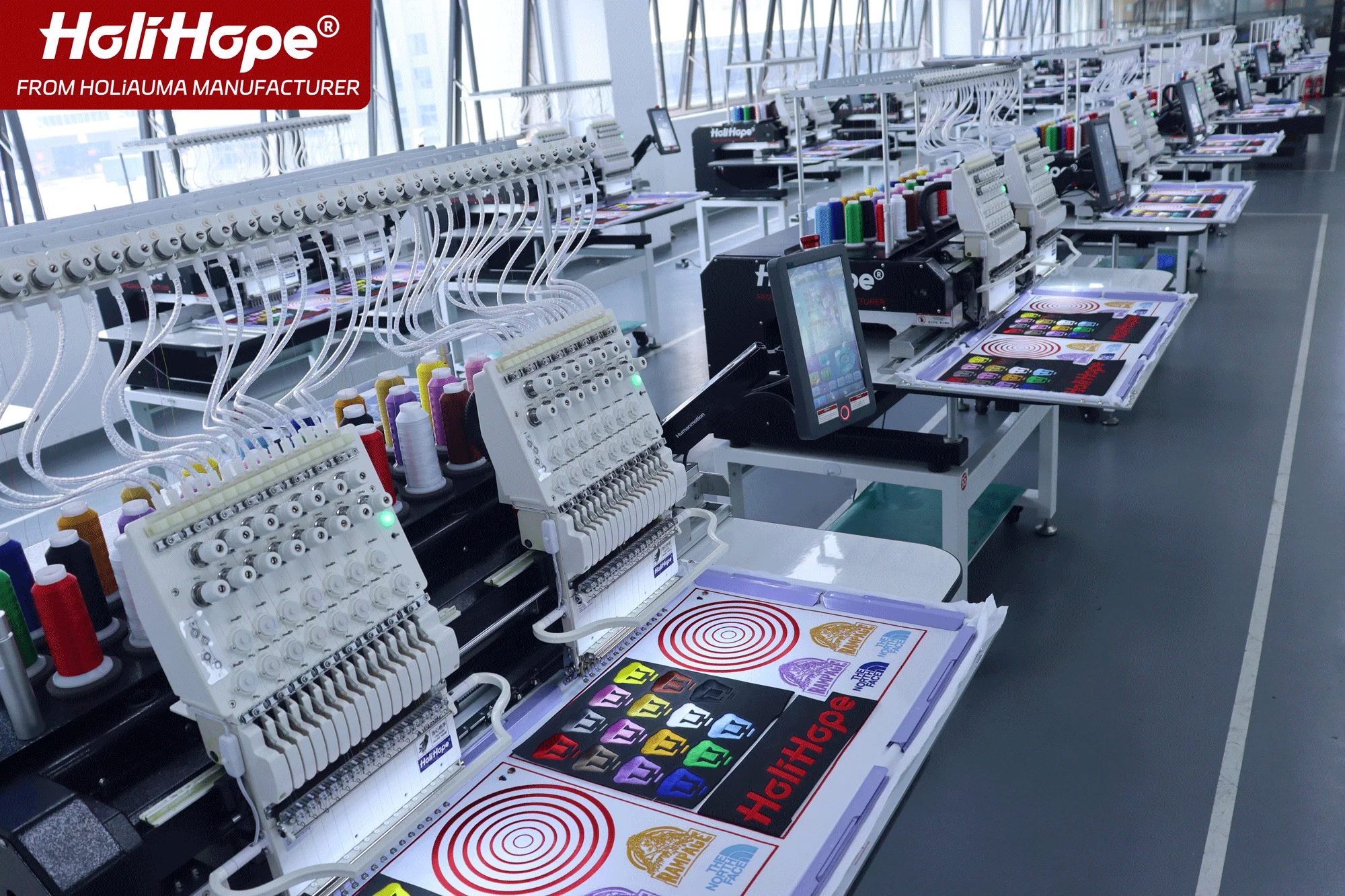 HoliHope Cap T-shirt Flat 3D Logo 2 Head 15 Needles Computer Embroidery Machine Cheaper Than Brother Tajima Embroidery Machine