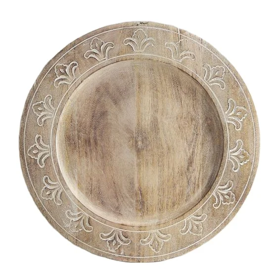 Carved Wholesale Hot Selling Wooden Charger Plates