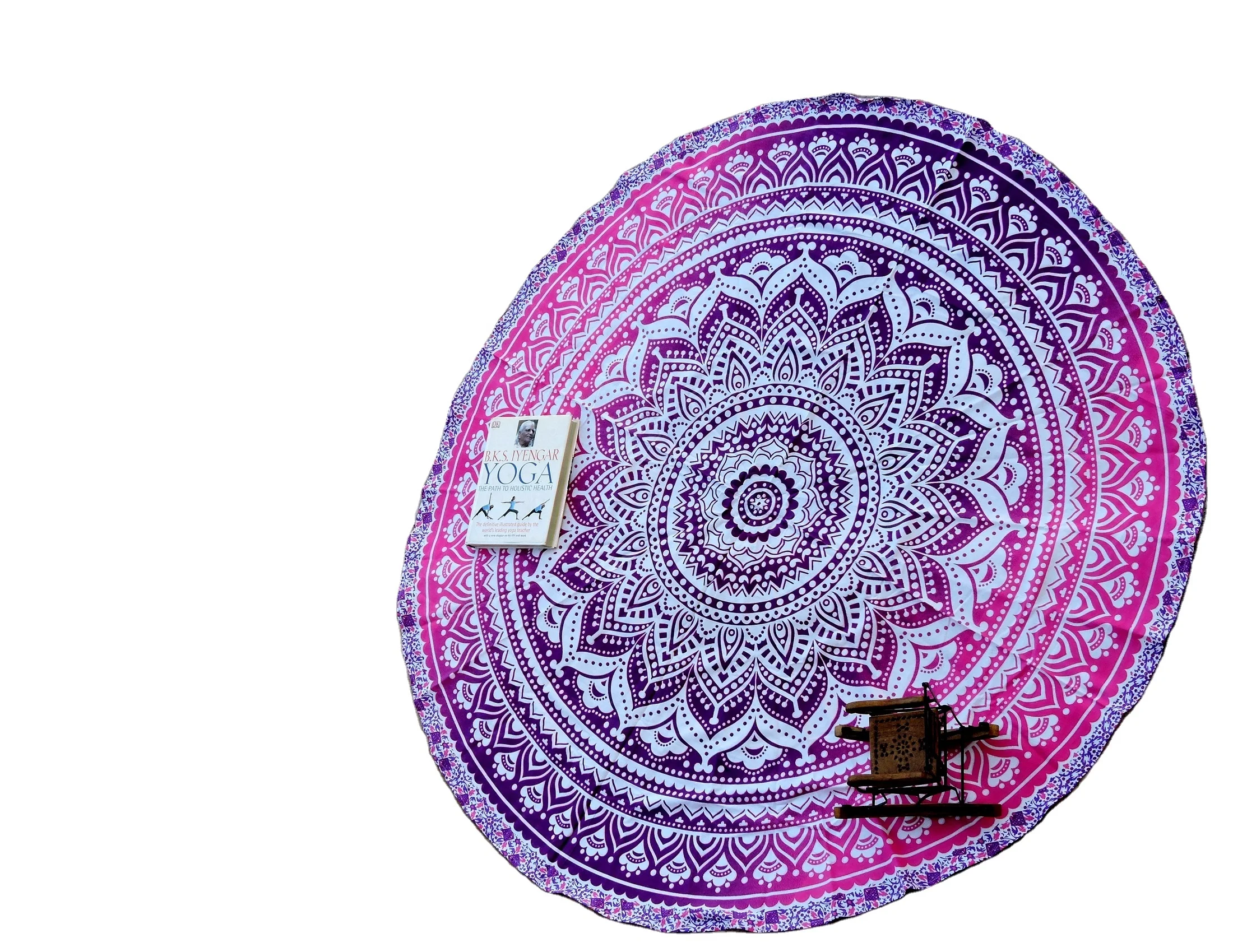 mandala roundie cotton holiday Cheap Mandala Beach Towel Table Cloth Round With Pom Pom Lace Tapestry Beach Towel Tapestry