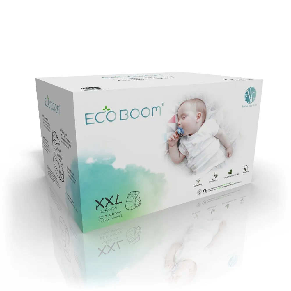 ECO BOOM diaper pants supplier with degradable sensitive natural fluff pulp compostable chlorine free