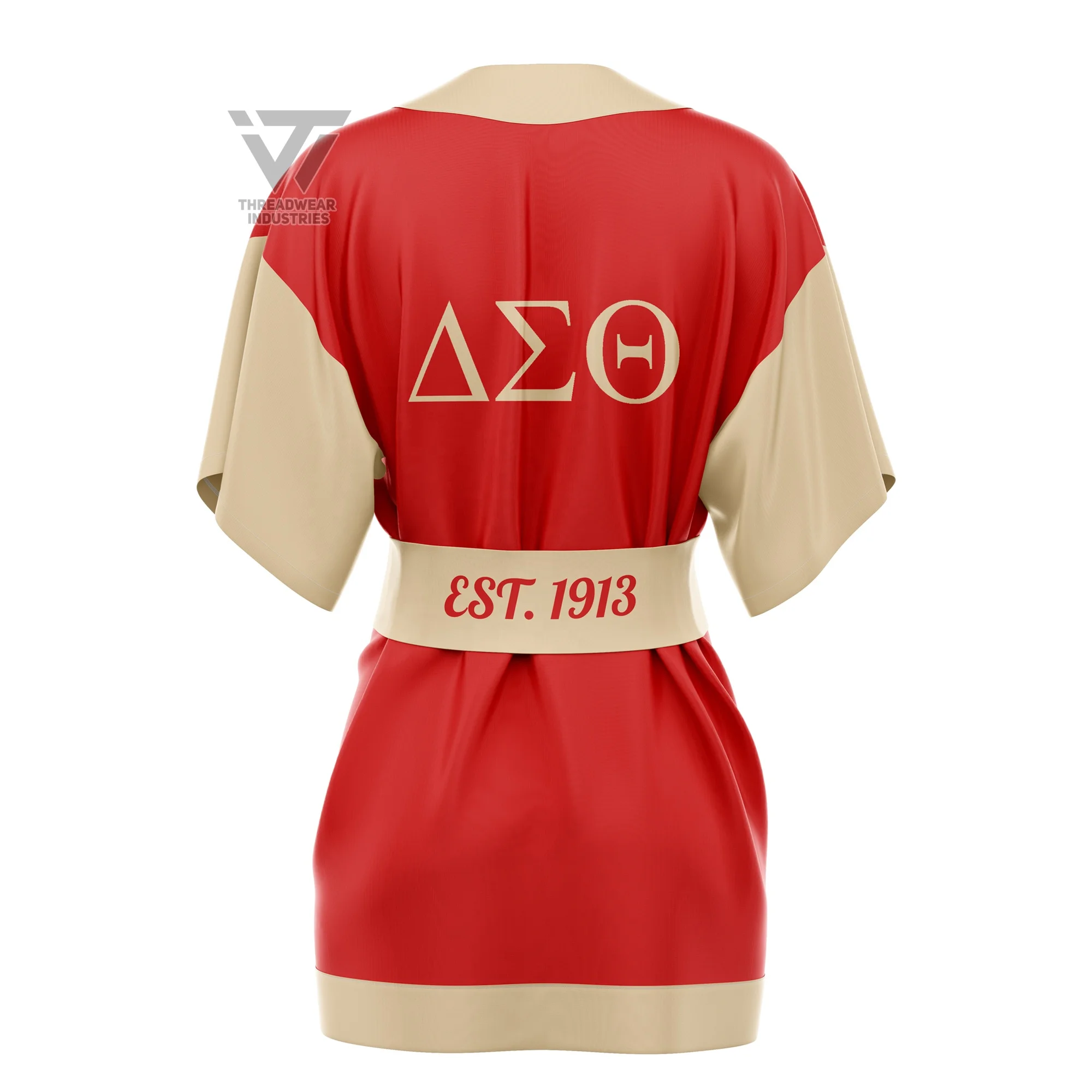 Custom Delta | Sigma | Theta DST Sorority Silk Kimono Embroidered Robe Dress
