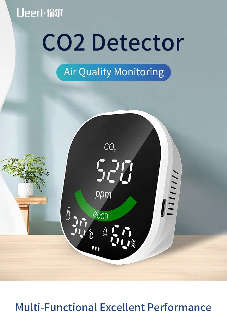 Многофункциональный 3 в 1 цифровой измеритель CO2, датчик температуры и влажности, тестер, монитор качества воздуха, детектор углекислого газа, TVOC HCHO
