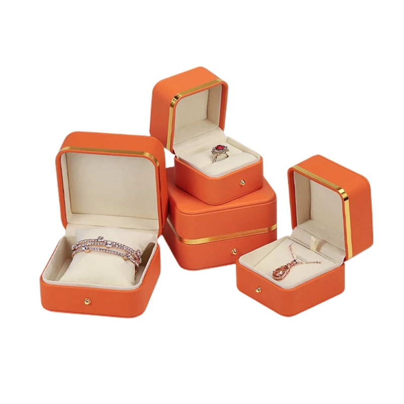 New design leather storage box foldable black leather eyewear spectacle sunglasses earring pendant package boxes cases with logo