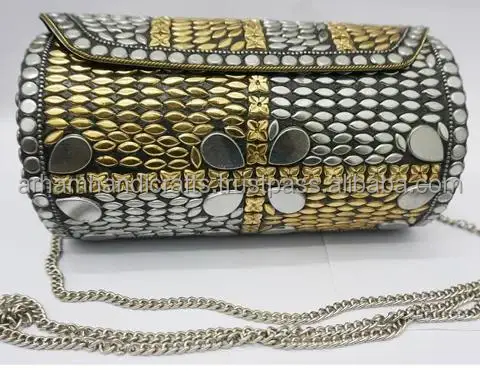 High Quality Brass Clutch With Metal Chain on Top at Best Price for Women and Girls at Low Price by LUXURY CRAFTS