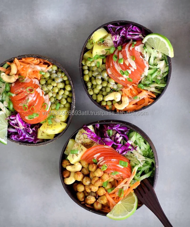 Лидер продаж на Alibaba, набор посуды ручной работы из кокосовой чаши, кокосовые чаши