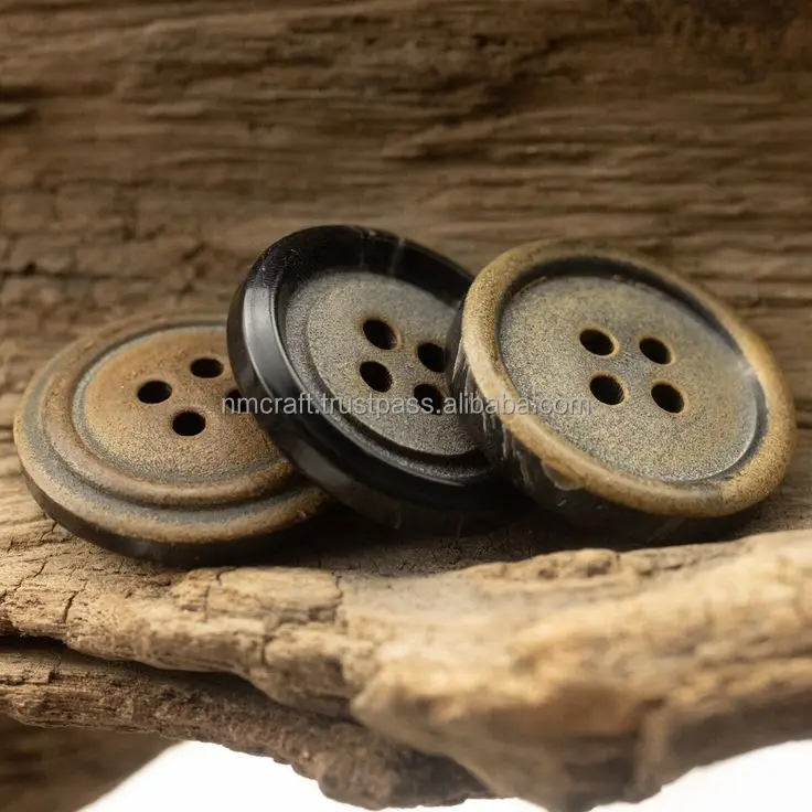 Buffalo Horn Buttons Supplier Real Horn Buttons Set for Blazers Suits Coats Natural Top Selling Product BY N M CRAFT