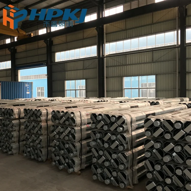 Hepu Hot Dip Galvanized Octagonal Street Steel Lighting Poles High Quality and Cheap Price Light Pole 10M 15M 20M Solar l