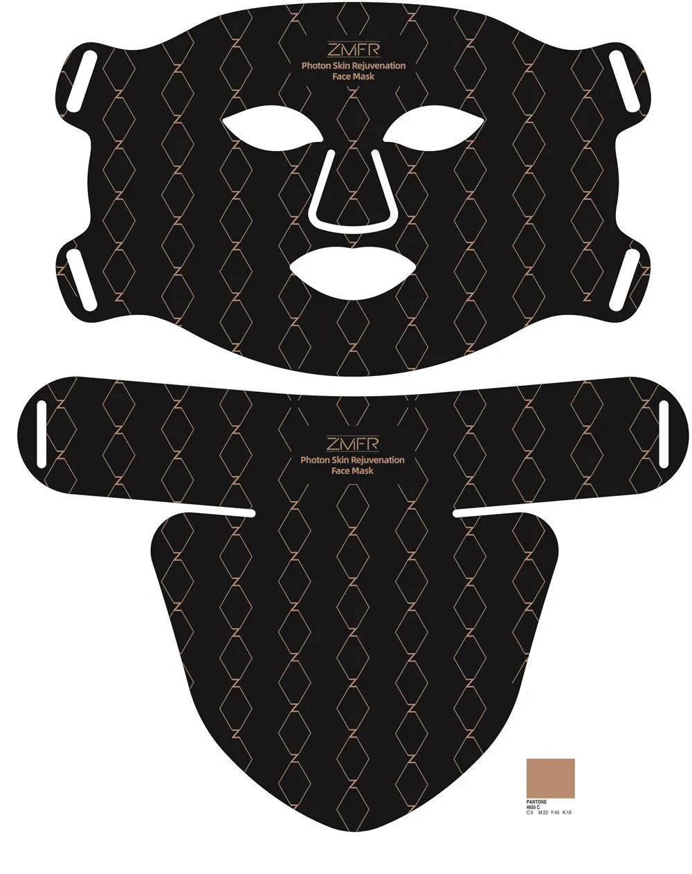 Facial Photon light Skin Rejuvenation Instrument Flexible Silicone Led Facial Mask with Neck