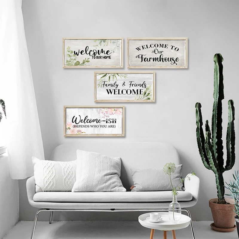Factory wholesale home sweet home sings wall art prints for home decor bulk blank wood signs  board wooden welcome signs