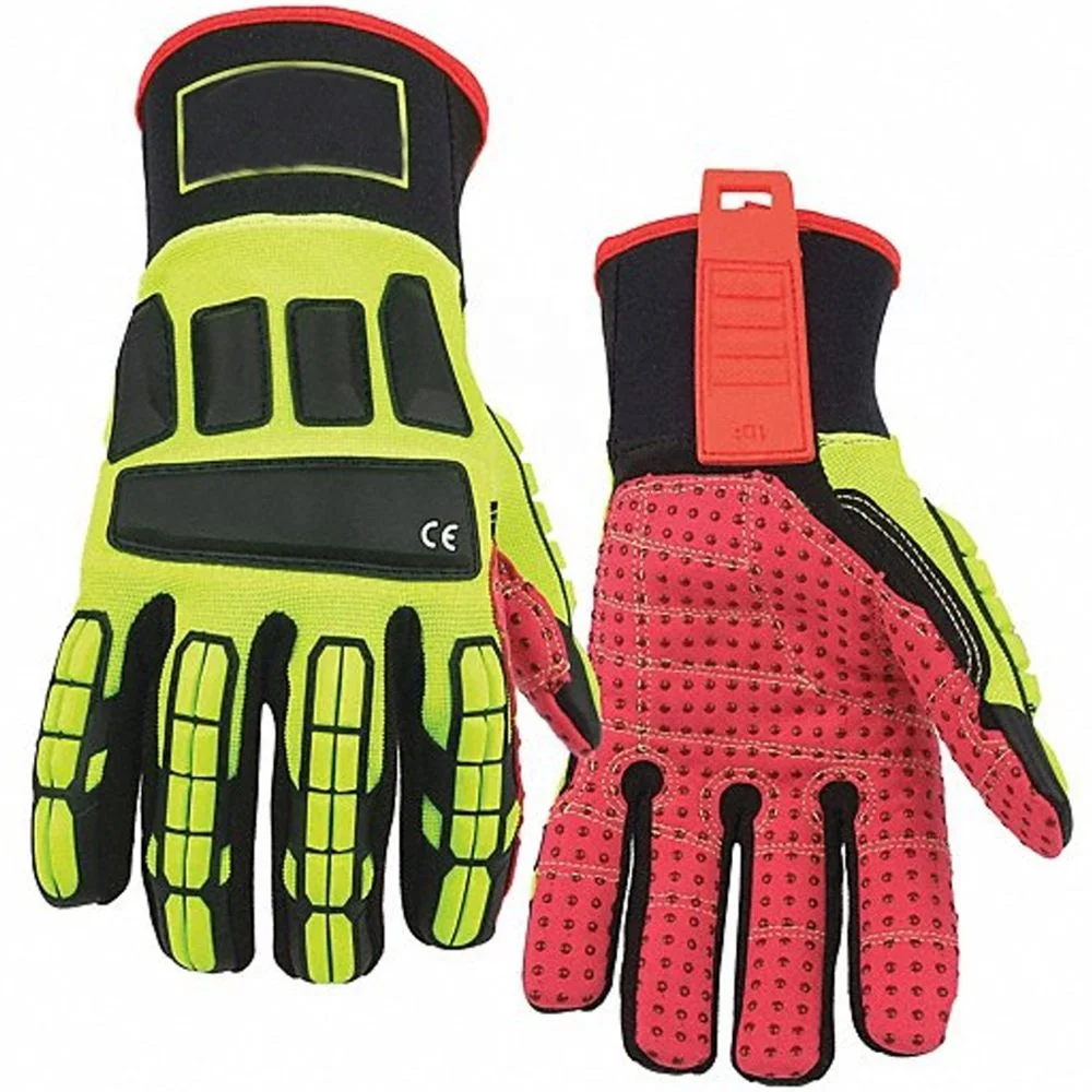 Heavy Duty Reinforced Palm Anti Slip Cut Resistant Protective Rubber Mechanic Safety Working Rope Gloves