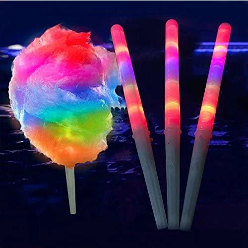 Wholesale plastic Cotton Candy led light stick Colorful Glowing Luminous Marshmallow Cone Stick Party Favors Christmas Supply