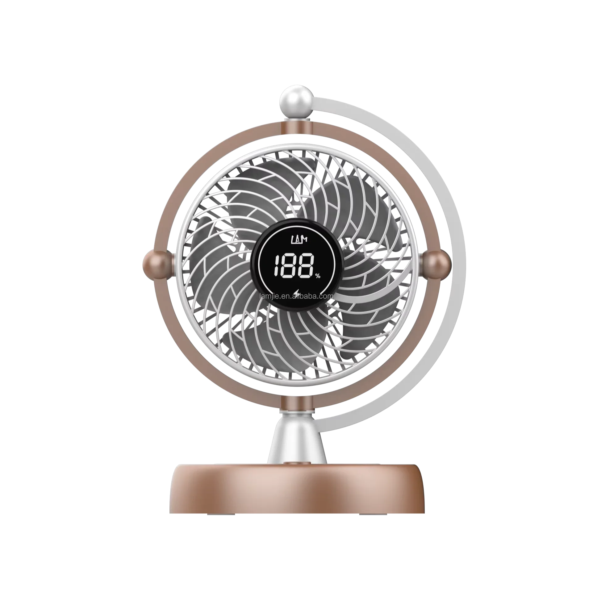 Linjie LC-1 Jupiter /USB/Electric Desk Fan Battery Powered With Digital Display for Outdoor Household Hotel & Garage Use