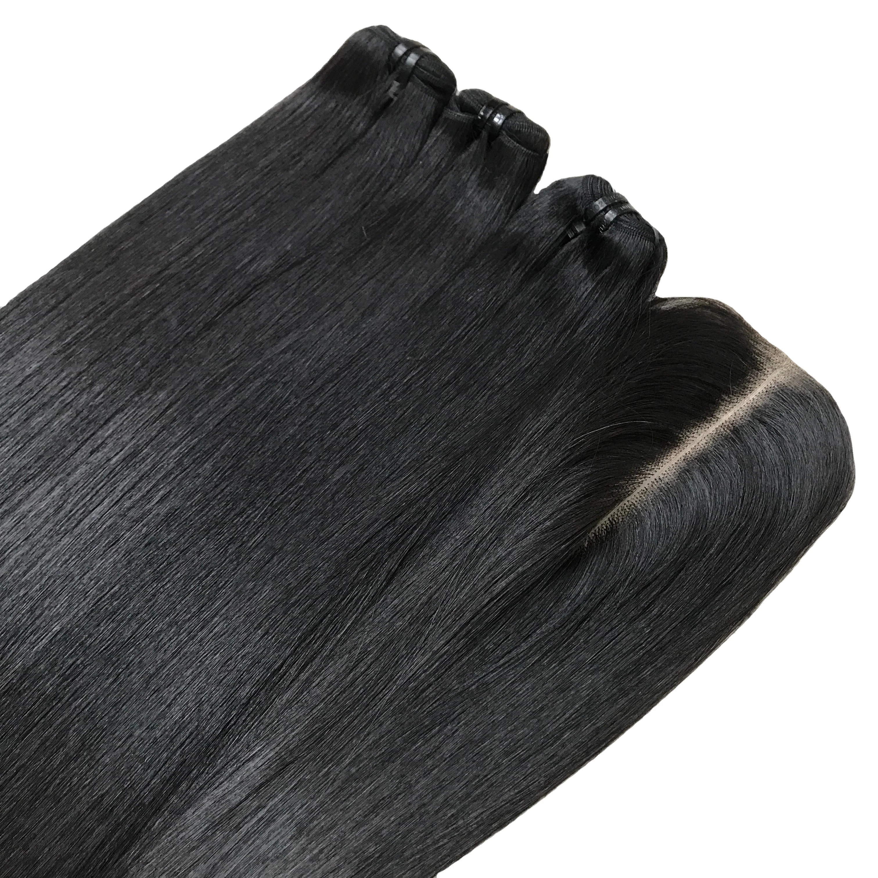 Wholesale Jet Black Color 100% Cuticle Intact Bone Straight Virgin Vietnamese Human Hair Extensions Super Quality 28 Inches