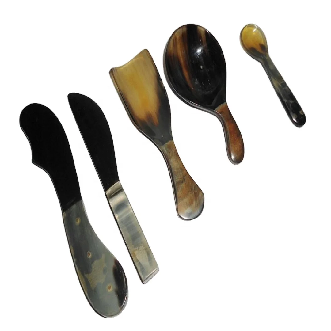 Antique Horn Cutlery Set Handmade Serving Spoon and Butter Knife Decorative Home And Kitchen Accessories