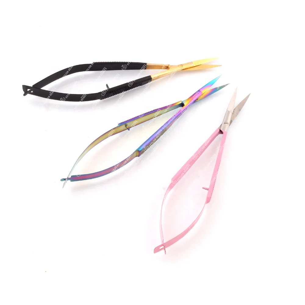 Pink Color Straight Tweezers Eyelash Extension Tweezers Punch color Multi points Custom marking pliers