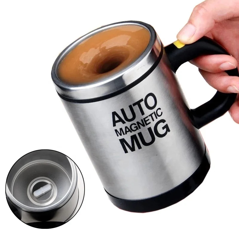 Double Stainless Steel Automatic Magnetic Stirring Mug 400ML Auto Coffee and Milk Mixing Cup Lazy Smart Auto Shaker Cup