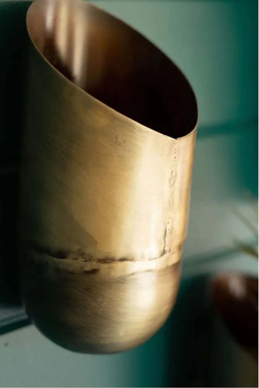 Set of Three Antique Brass Wall Vases Elegant Decorative Vase Set for Home or Office By WB INC India