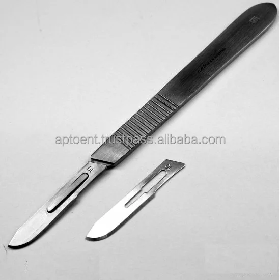 scalpel handle #3 designed to fit scalpel blade sizes 10, 10A, 11, 12 and 15 surgical instruments by Apto Enterprises
