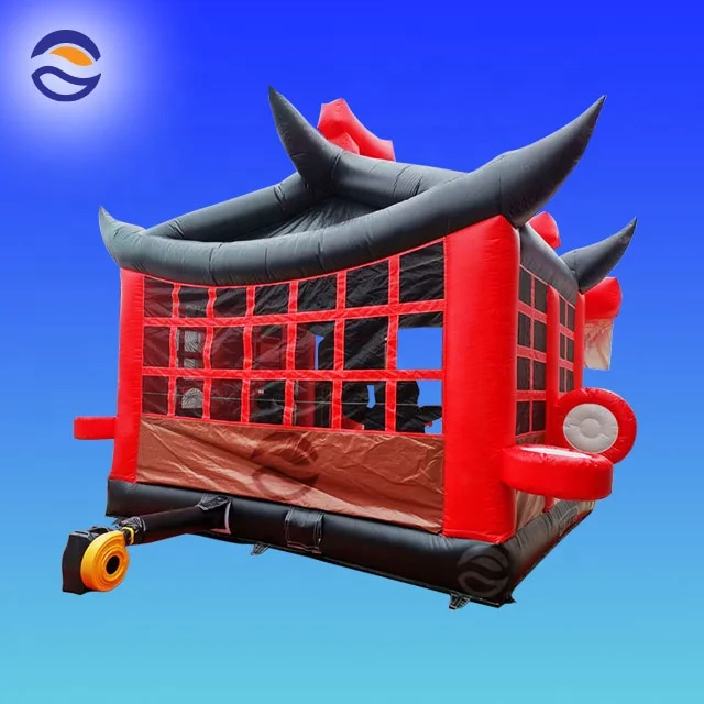 Kongfu Ninja Warrior Inflatable Castle Bounce House Jumping Castles Roof