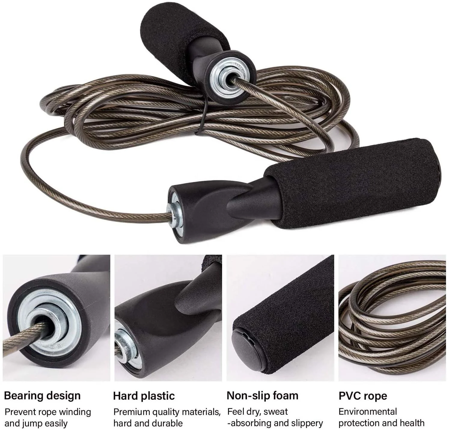 High Quality Customised Cheap Adjustable Speed Exercise Fitness Cardio Gym Cross Jumping Ropes Indoor Outdoor Jump Skipping Rope