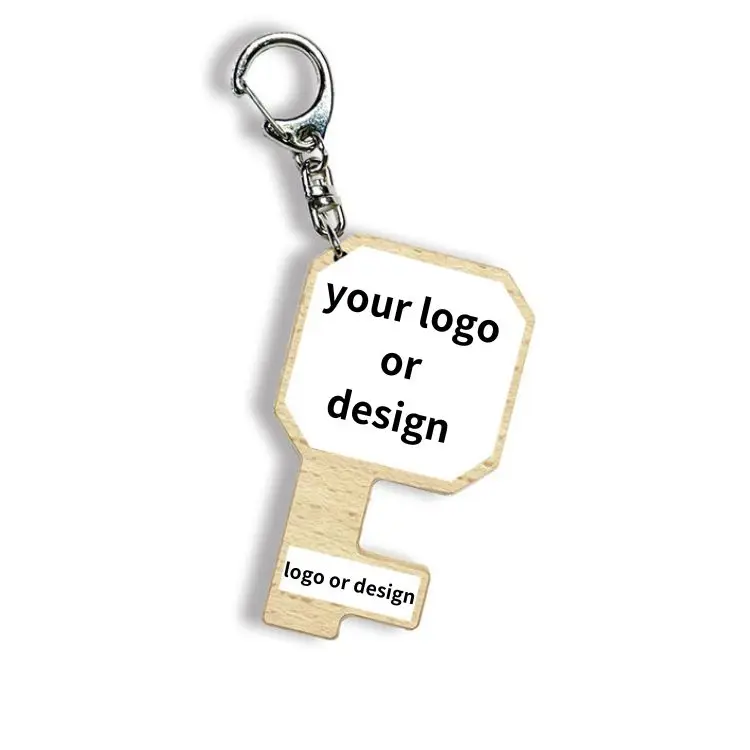 Key Ring 75*44mm Irregular Solid Wood Phone Holder wood keychain blank wood blank keychain custom