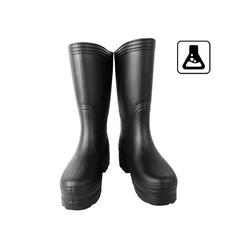 Economy Unisex Waterproof Shoes Botas De Lluvia Car Wash Farming No-slip Oil Resistant High Cut Black EVA Labor Work Rain Boots