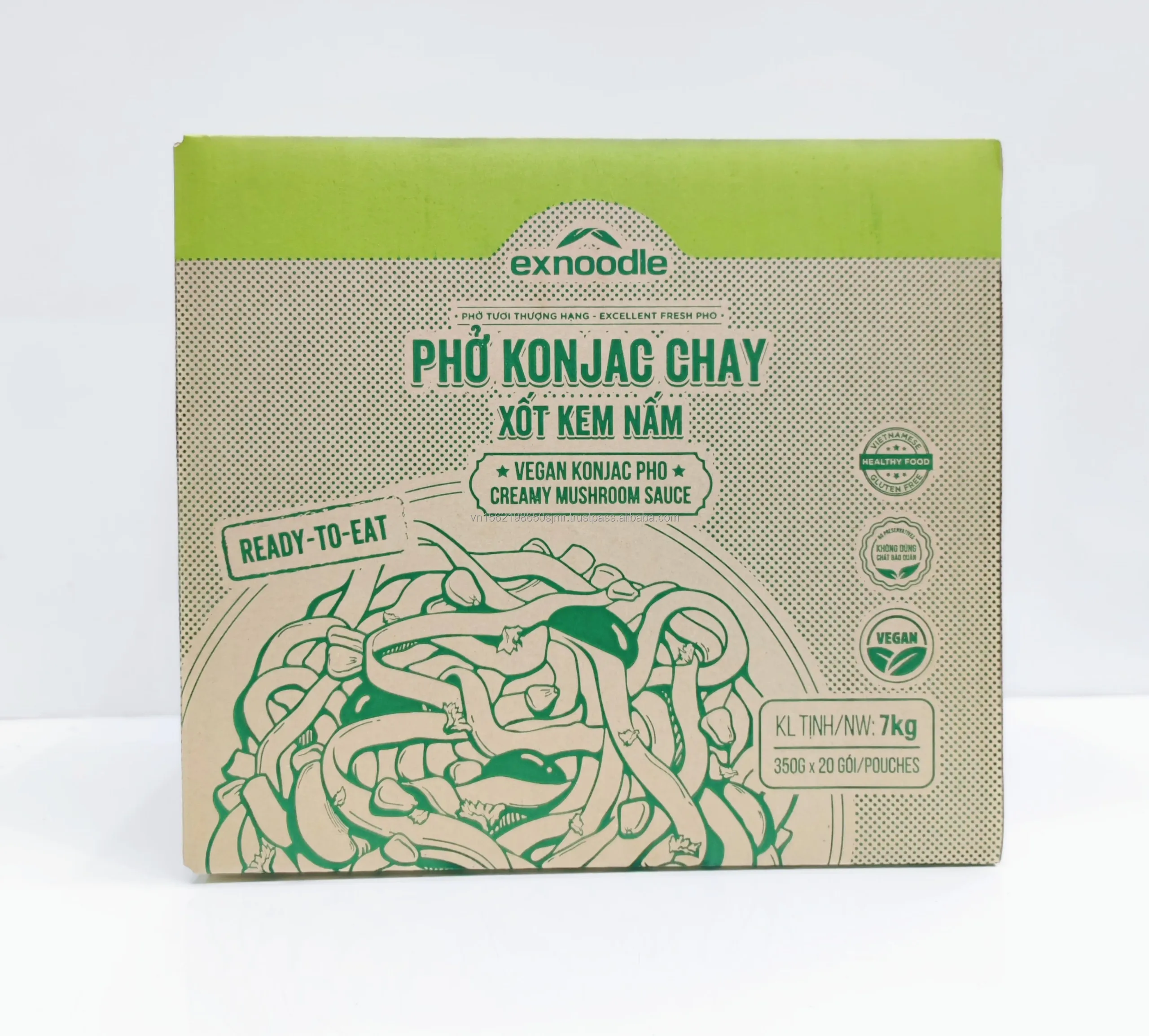 Best Ready-to-Eat Vegan Konjac Pho Instant Noodles from Vietnam Creamy Mushroom Sauce with Attractive Flavor Dry Food