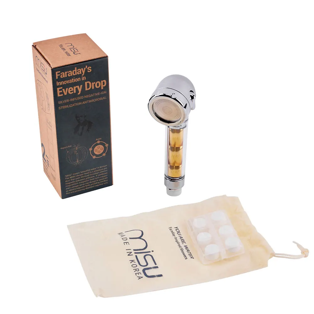 Made In Korea Best Selling Sterilization Antimicrobial Negative Ion emission filter shower head Handheld Shower head