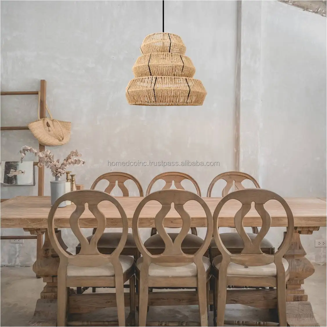Premium Quality low price Custom Handmade Natural Jute Rattan chandelier Pendant Hanging Lamp Light ceiling lamps For Home Decor
