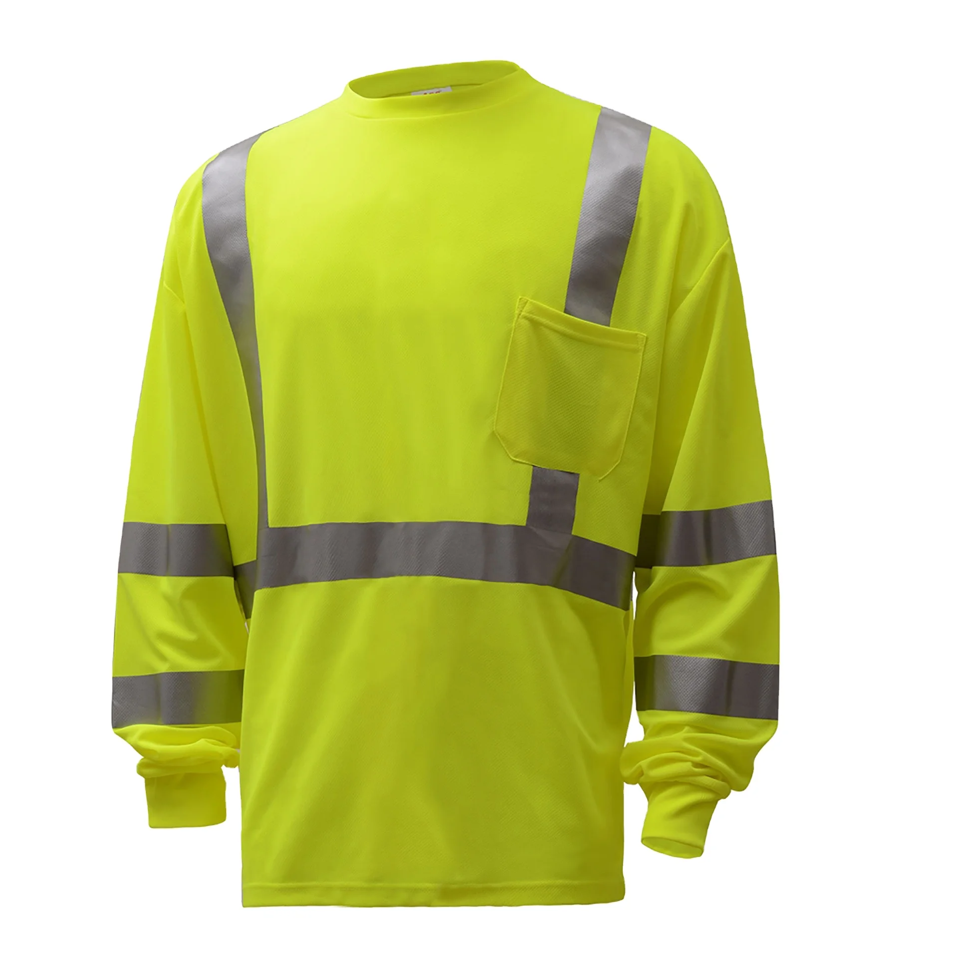 
Custom 100%Polyester High Visibility Reflective Stripe Work Tshirt Reflective Stripe Security Workwear Shirts with PocketsHot sa 