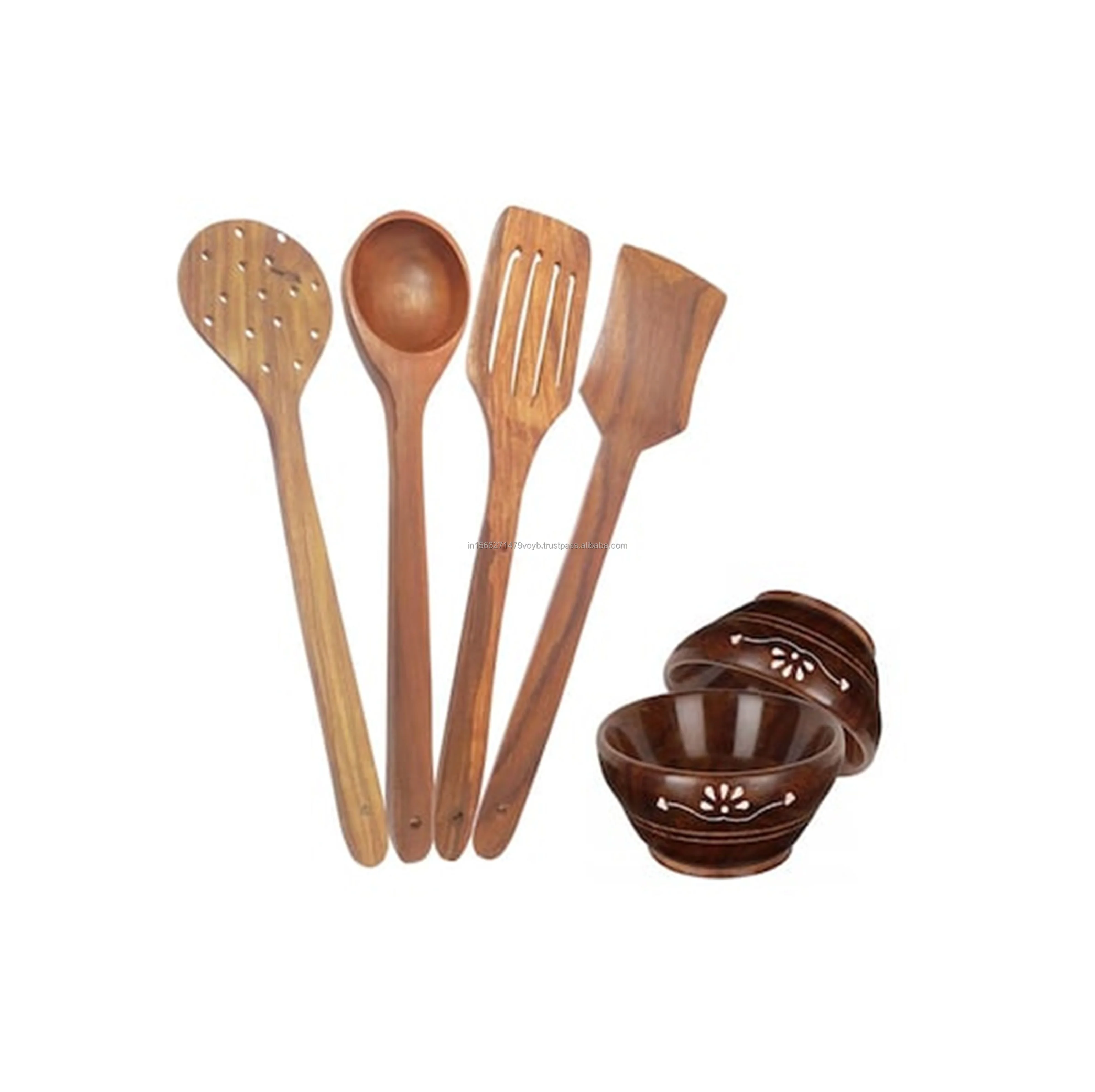 Brown Buy online Human Cartoon Shape Blue Spatula & Basting Brush  Premium Wood Kitchen Utensil Set Handmade Spoon Made In India