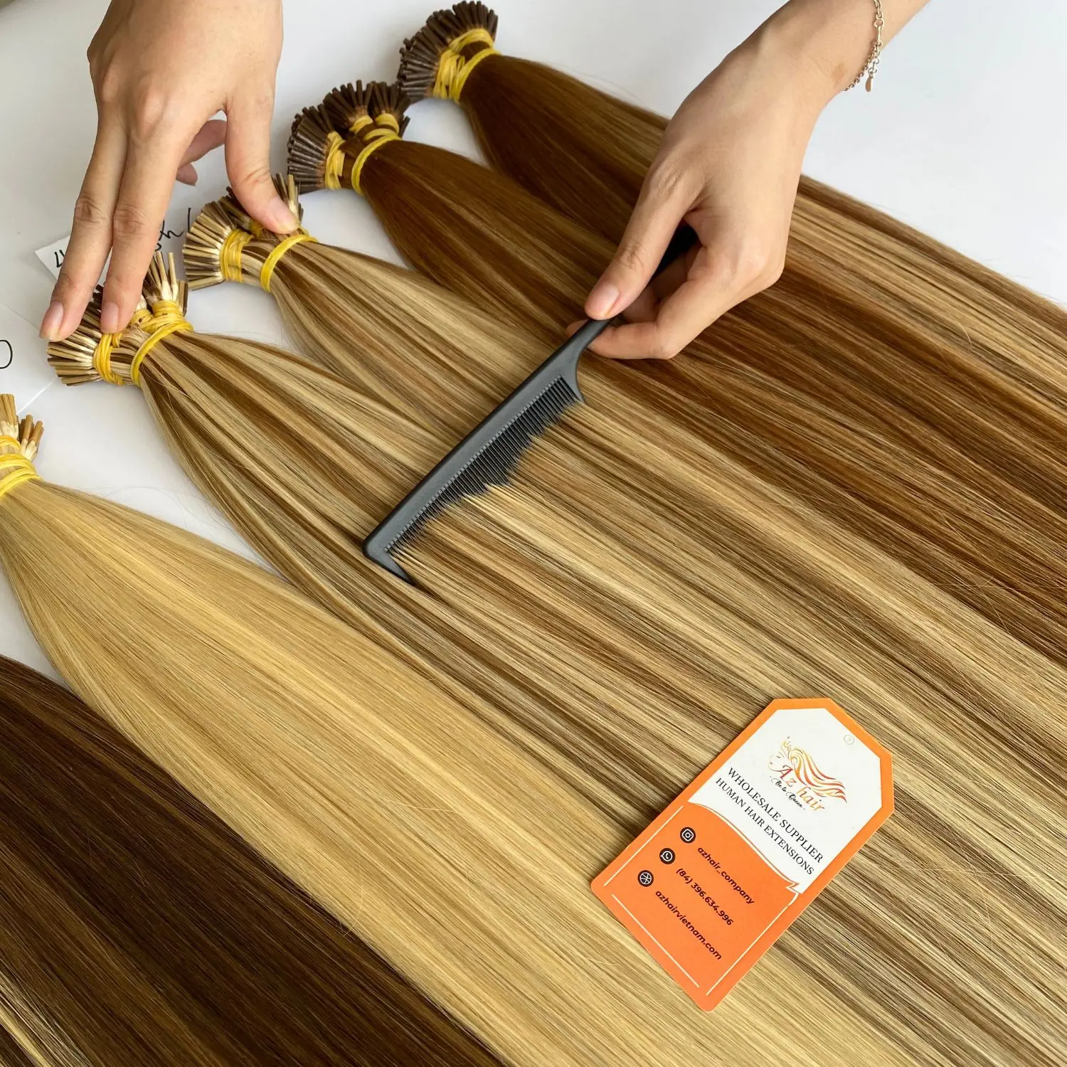 Discount 3% For All Order Raw Vietnamese Keratin I Tip Hair Extensions Top Quality Can Be Dyed, Can Be Bleached