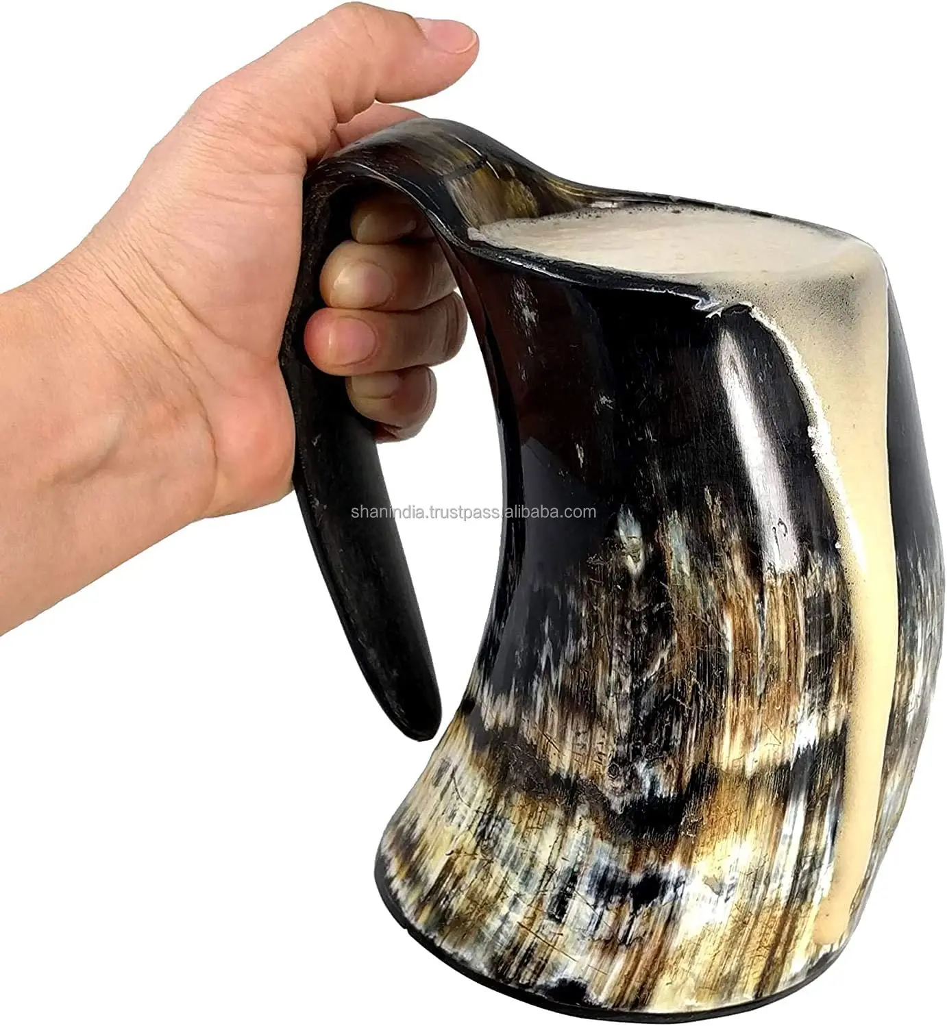 High quality hand finished natural Viking Drinking Horn mugs