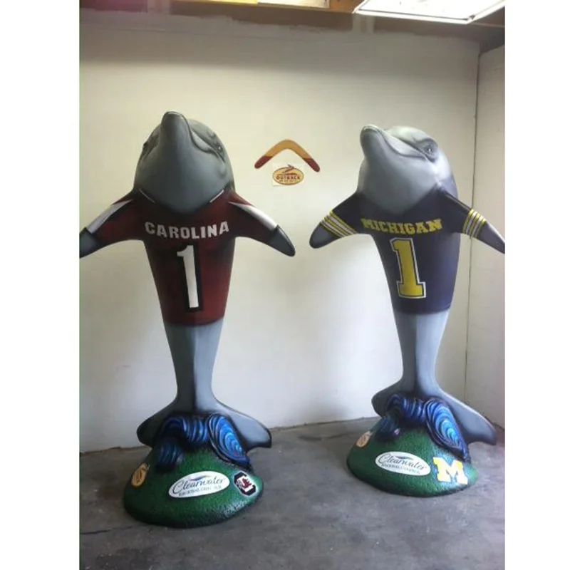 Seafood Props Decoration Realistic Dolphin Model Marine Animal Sculpture Life Size Garden Statue For Sale