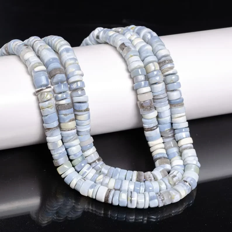 Wholesale Natural Boulder Opal Stone Tyre Shape Beads For Necklace Bracelet And Jewelry Making Plain Opal Gemstone Bead Strands