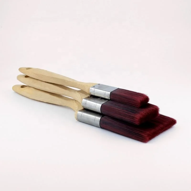 Synthetic Paint Brush Popular High Quality Painter Tools American Angle Short Red Wood Painting Tools